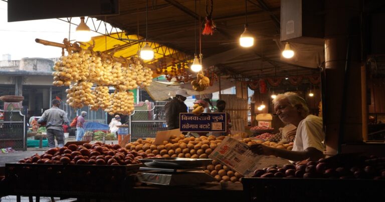 A kirana shaop selling agricultural produce in India